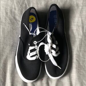 Black and white shoes
